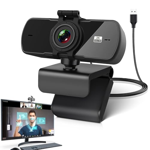 Periféricos, Personal Computer UGOVCWG Cámara de Computadora USB, Webcam con Micrófono, Rotación de 360° Camara Web para Pc para Vídeos de Amigos y Familiares, Seminarios Web,...