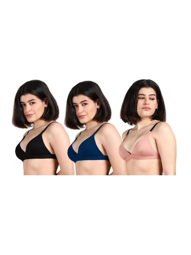 Image of &Circus PureSoft True Fit Triangle Non Padded Bra for Women | Deep Neck Plunge Bra for Women | Triangle Low Coverage Bra