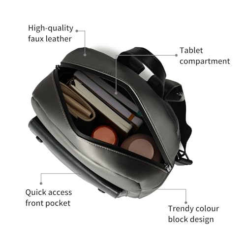 Image of Fastrack Dual-Tone Backpack for Men & Women | Lightweight Structured Bag with Main Compartment, Front Flap Pocket & Side Bottle Holders | Minimal Everyday Backpack for College, Work & City Life