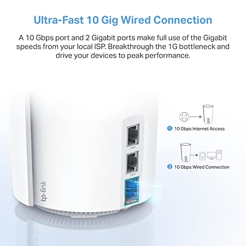 Image of TP-Link Deco XE200 Mesh WiFi AXE11000 Tri-Band WiFi 6E Mesh Network System - Replaces Wireless Internet Router and Extender, 10Gbps Ethernet Port, Compatible with Alexa, Deco XE200(2-Pack) | Replaces Wireless Internet Router and Extender, 10Gbps Ethernet Port, Compatible with Alexa, Deco XE200(2-Pack)