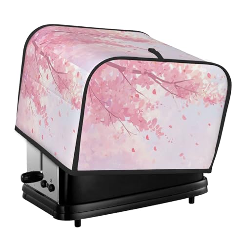 Toaster Cover 4 Slice Japanese Art Flower Cherry Blossom Kitchen Small Appliance Covers with Pockets Dust and Fingerprint Protection
