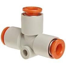 SMC KQ2T07-00A PBT Push-to-Connect Tube Fitting, Union Tee, 1/4" Tube OD Pack of 10