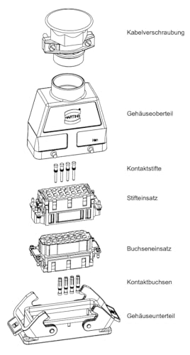 Lot de 100 connecteurs de câble Harting Staf 14 pour sertissage 250V