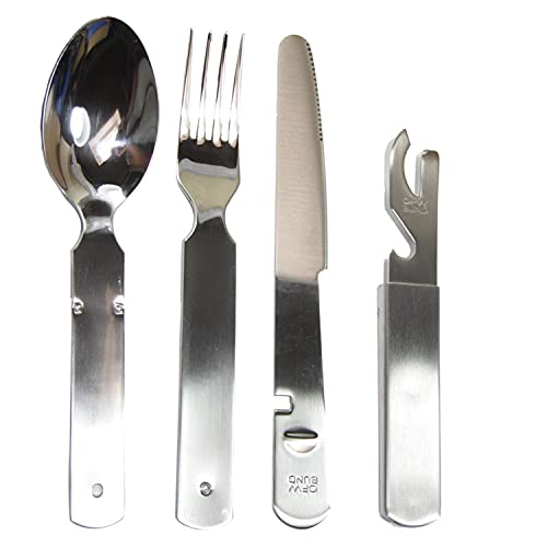 Unbekannt Bundeswehr Essbesteck Das Original Besteck aus Edelstahl rostfrei Feldbesteck Besteckset Original BW NEU jetzt mit praktischem Neopren-Etui