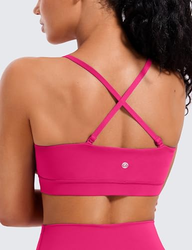 Image of CRZ YOGA Butterluxe Thin Strap Sports Bra | Light Support, Removable Pads, Yoga, Extremely Soft, Square Neck, Adjustable Back, for Women