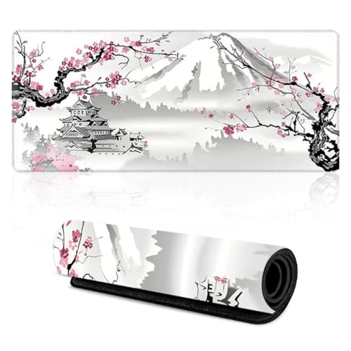 EXIN DECHEN Gaming Mousepad XXL 900x400mm Weiß Kirschblüten