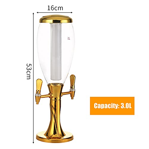 Distributeur de tour de bière 3L avec double robinet et distributeur de jus transparent - 7
