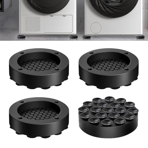 SIGANDG Machine Vibration Pads, 4 PCS Anti Vibration Pads for Washing Machine Shock Absorber, Washing Machine Feet Pad for Dryer, Washing Machine, Dishwasher, Refrigerator, Treadm