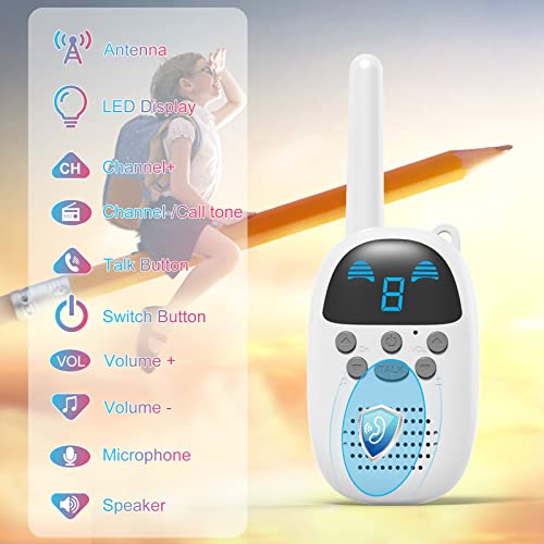 Kids Toys For 3-12 Year Old Boys Girls Connecom Frs Walkie Talkies For Kids Best Gifts For Boys And Girls Radios For Children Two Way Radio Pair For Outside Adventure, Hiking, Camping White 2Pack #TOP2