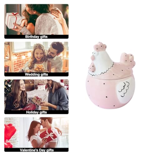 Pot en céramique poule et boîte à bijoux pour rangement créatif d'accessoires de mode et petits objets