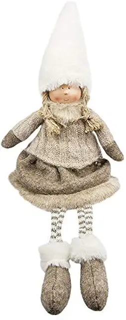Winterkinder Deko-Puppe Lisa sitzend 32 cm - Niedliche Weihnachtsfigur