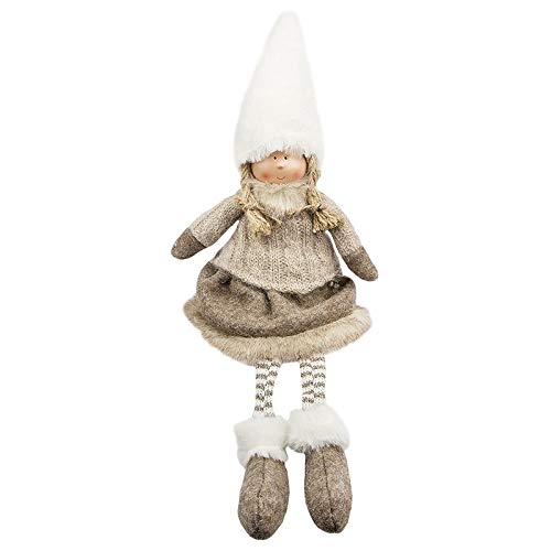 Ideen mit Herz, graziosa bambola invernale, gnomo di Natale, decorazioni natalizie, decorativa (Lisa, in posizione seduta, alta 32 cm)