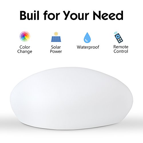 Blibly Solar Garden Lights Outdoor Glow Cobblestone Shape Lamp Garden Decor Light-White & Rgb Lights Waterproof Landscape Night Lights For Lawn/Patio/Path #TOP7