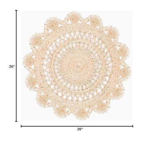 Tapete Redondo de Fibra Natural Boho 3' SAFAVIEH miniatura 2