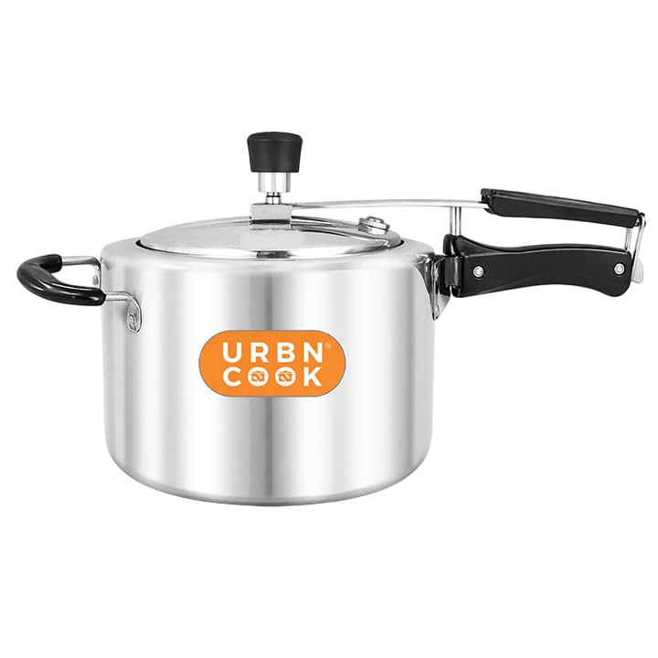 Image of 3 Litre Aluminium Pressure Cooker Induction Base Inner Lid Prime Series Silver Mirror Finish Durable Aluminium Body Efficient Kitchen Pot Essential for Meals