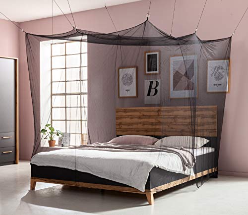 Preisvergleich Produktbild RSP Moskitonetz Box mit Eingang schwarz + 8 Haken und 16 Klebestreifen