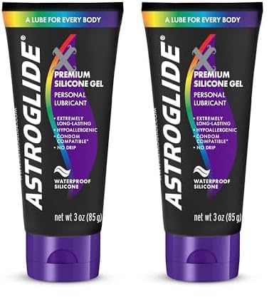 AstroglideX Silicone Based Sex Lube Gel (3 oz.) | Waterproof & Long-Lasting Personal Lubricant Gel | Condom Safe | Not Made with Parabens or Glycerin | Intimate Lube for Couples, Men and (Pack of 2)