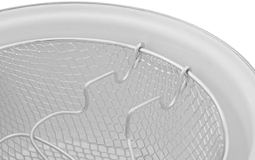 Premier Housewares Deep Fat Fryer Chip Pan Glass Lid Grey Chip Pan Fryer For Kitchen Grey Enamel Coating Chip Fryer Deep Frying Pan 16 x 33 x 27 cm