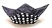 Microwave Bowl Cozy 3 Piece Set Navy WhiteDots Reversible Handmade Washable