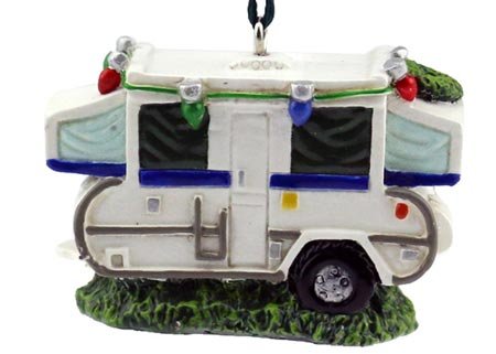 FACDEM Pop-Up Camper with Lights Ornament