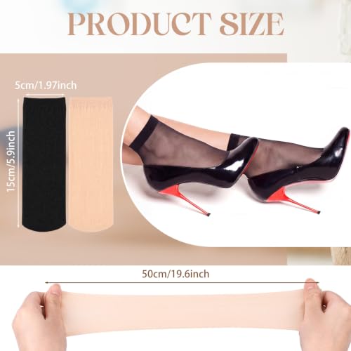 Image of Twistover 288 Pcs Disposable Foot Socks Slip on Ankle Socks Nylon Footies Try On Stockings for Try Shoe Men Women, 144 Pairs