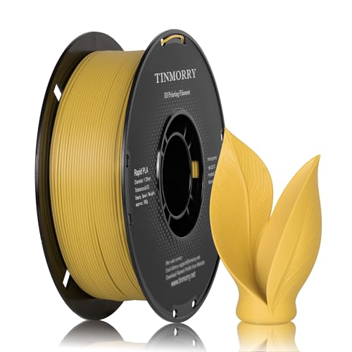 Image of TINMORRY Rapid PLA Filament 1.75 mm, 1 KG, Warm Yellow | Up to 300 mm /s, Smooth Printing, Neatly Wound, Low Warping, Compatible with Most FDM 3D Printers, Beginner-Friendly