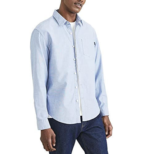 Dockers Men's Regular Fit Long Sleeve Casual Shirt (Standard and Big & Tall), Delft Blue, XX-Large - image 1