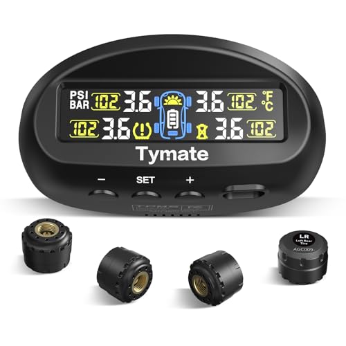 Tymate TM9 Tire Pressure Monitoring System, Compact Wireless Sola...