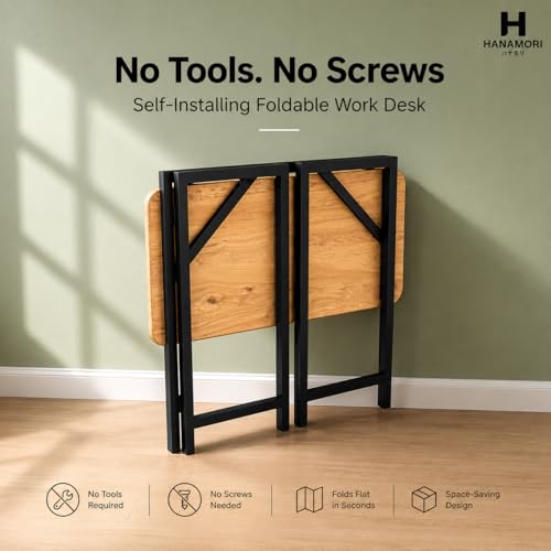 Image of Hanamori Work Mate (Self-Installing) | Foldable Study & Work Desk | No-Tools Setup | Laptop Table for Home Office & WFH | Portable Laptop Table | 5 Secs Step-up