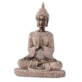 Aisoway Der Farbton Sandstein Meditation Buddha-Statue-Skulptur Handgefertigte Figur Meditation Miniatures Ornament Statue Home Decor