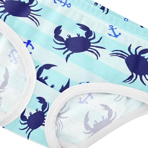 Blue Crabs Anchors Stripes Girls Underwear Toddler 2t Cotton Little Girl Panties Print Briefs Undies Kids4