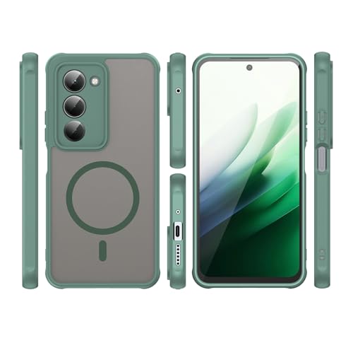 Image of Compatible with REDMI 15 (169mm) Case Cover,Compatible with MagSafe,Anti-Fall,Compatible with Xiaomi Redmi 15 (169mm) 25057RN09E Cell Protective Phone Case Green