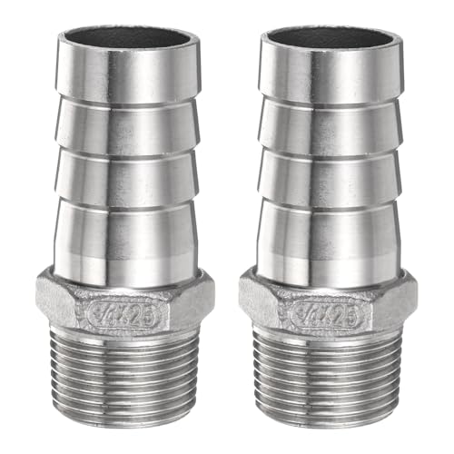 QUARKZMAN 2Pcs Inox Acier Tuyau Cannelé Raccord 1