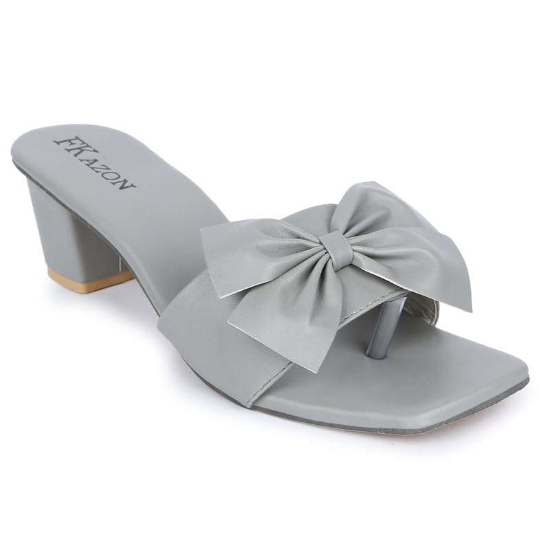 Trendy Slip-On Block Heel Sandals with Bow Design – FK_516_GREY HEEL_P1-image-12