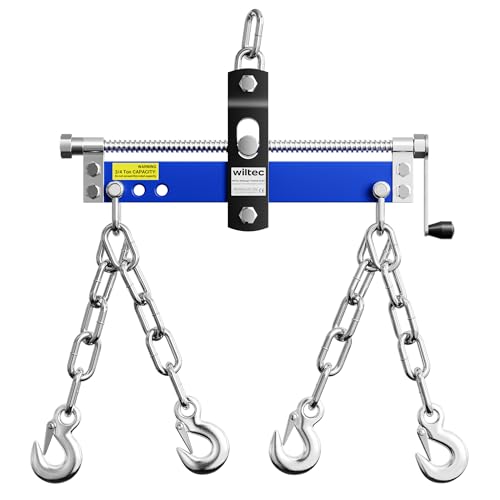 WilTec Balancier pour Grues d'atelier – 750kg Max. – Levage par Chaînes ou Câbles Garage