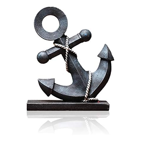 Lependor Home Decor Statue Creative Anchor Rudder Art Decoration Small Crafts Living Room TV Cabinet Office Decoration Home Decorations - Dark Blue Anchor Cover