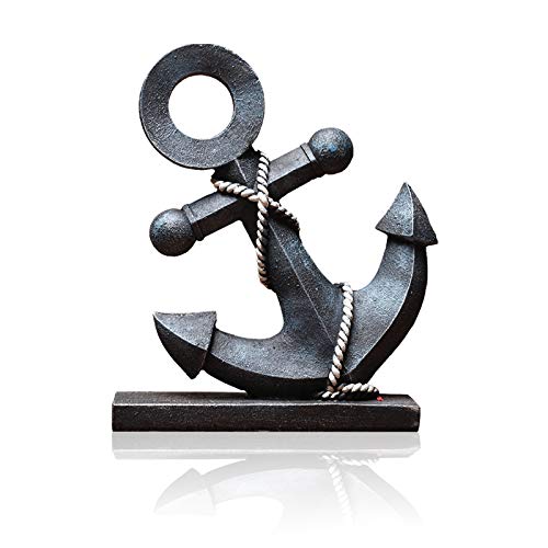 Lependor Deko-Statue, kreativer Anker, Ruder, Kunst-Dekoration, kleines Kunsthandwerk, Wohnzimmer, TV-Schrank, Büro, Heimdekoration, dunkelblauer Anker Cover