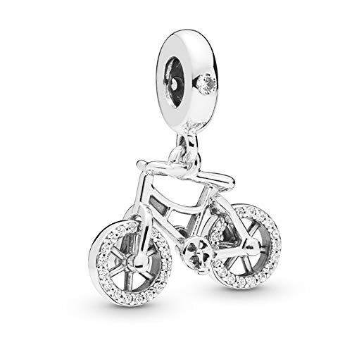 MiniJewelry - Abalorio para pulsera de plata de ley, diseño de bicicleta o furgoneta, regalo de graduación para mujeres, niñas, hijas, regalo de graduación Plateado Cover