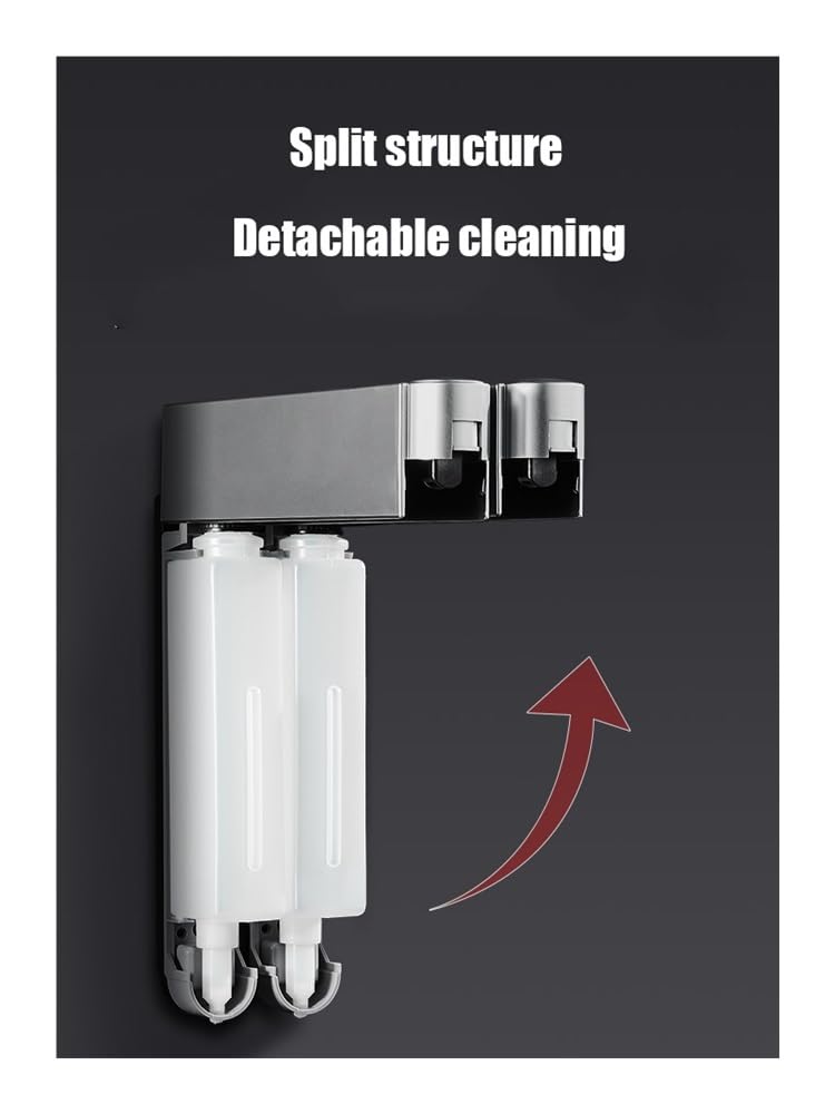 Dispensador de jabón líquido montado en la pared, dispensador de jabón de ducha, dispensador de champú para inodoro, dispensador de gel de ducha para baño (gris 3)