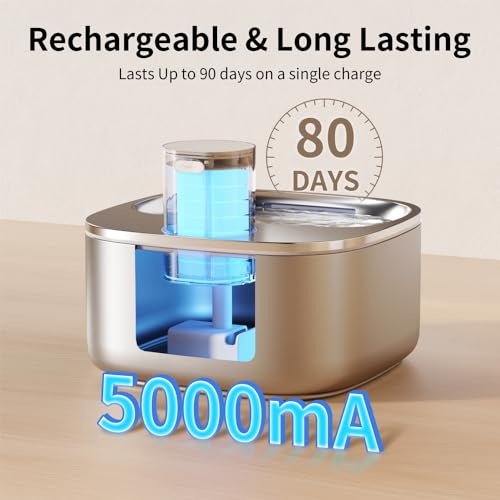 Fuente automática recargable para mascotas de acero inoxidable miniatura 4
