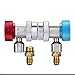 DEDC Adjustable R134A Adapter Fittings Quick Coupler High Low AC Freon Manifold Gauge Hose Conversion kit, 1/4