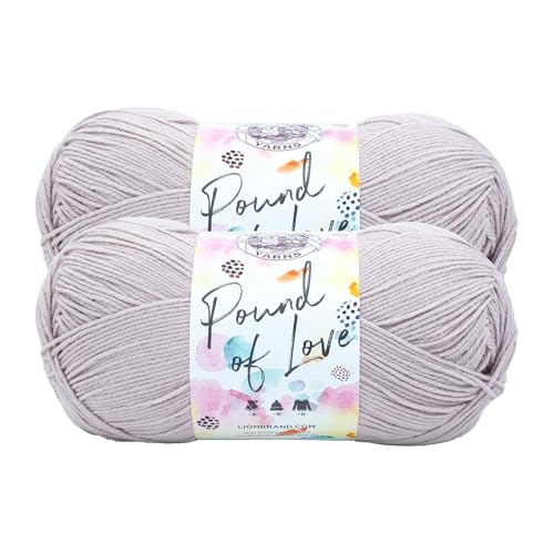 Image of Lion Brand Yarn, Pound of Love Crochet Yarn, Quartz, Pink, 2 Pack | Large Skein Everyday Basic 100% Acrylic Worsted Weight Knit Fiber for Baby Blankets, Classic Afghans, Sweaters, Scarf Sets