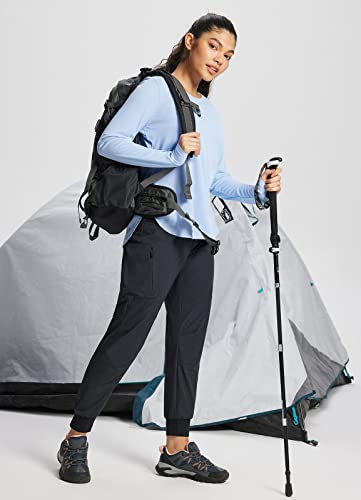 Baleaf Hiking Pants For Women, High Waisted Water Resistant Joggers With Zipper Pockets, Lightweight Quick Dry Outdoor Travel Camping Work Pants Dark Grey M #TOP2