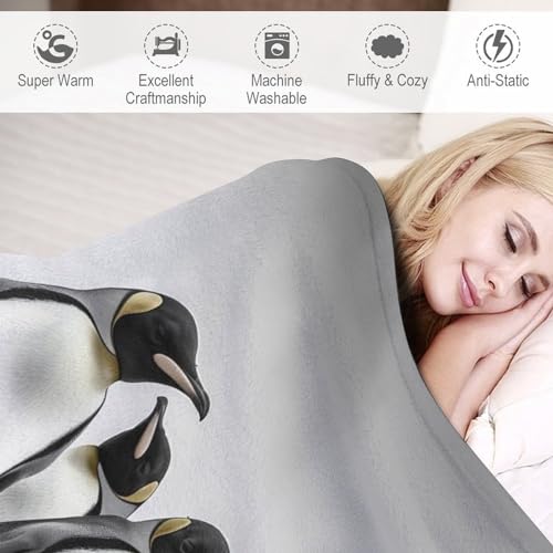 Couverture pingouin impression 3D linge de lit couvre-lit polaire - 4