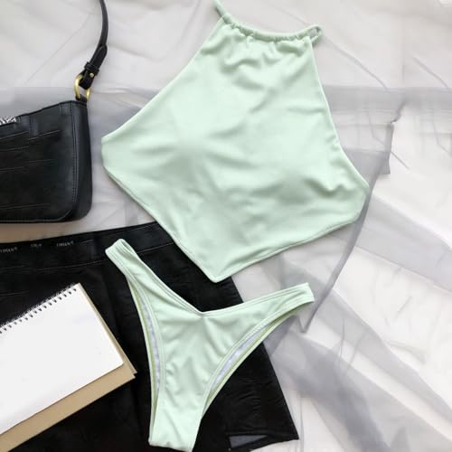 Traje de baño estilo europeo y escote V de mujer para moda de playa con abertura en el pecho 2