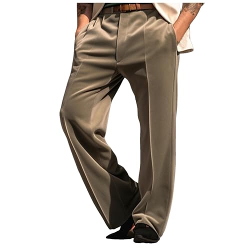 Men's Velvet Suit Pants Straight Leg Summer Vacation Trousers Oversized Loose Fit Wide Leg Office Work Business Casual Pants