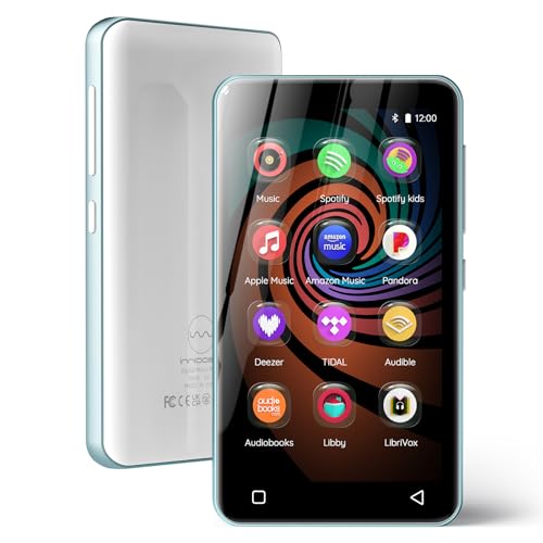 160GB MP3 Player with Bluetooth and WiFi, innioasis Music Player with Spotify,Pandora,Amazon Music,4' Touch Screen Android MP4 MP3 Player for Kids with Libby,Audible,Spotify Kids (SkyBlue)