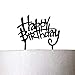 Happy Birthday Cake Topper, Black Acrylic Monogram Birthday Cake Toppers, Birthday Party Decorations Supplies