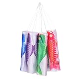 TOYANDONA 6 Stück Teiliges Koi Fisch Windsack Japanische Gartendekoration Wetterfeste Outdoor Hängedeko in Leuchtenden Farben für Garten Terrasse Sushi Restaurant Langlebig und Farbecht