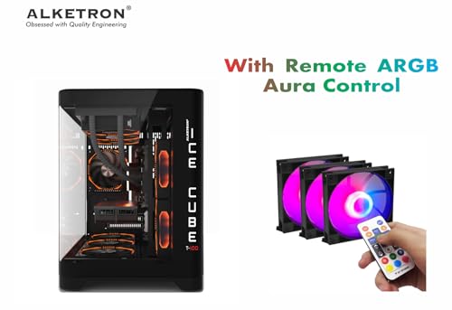 Image of ALKETRON Icecube T100-Gaming Desktop PC(Upgrade Edition)-i7 core 14th GEN(Raptor Lake Refresh) Processor with UHD 770 Graphics-Fully Assembled PC with Remote Cabinet Aura Control (3Year Warranty)